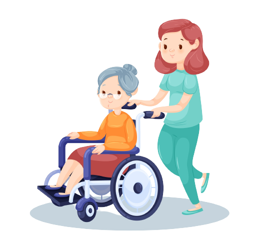 Nurse serve meal for elderly patient